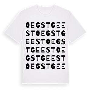 Oegstgeest ordlek t-shirt – ekologisk bomull t-shirt från Pinshirt