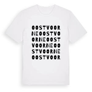 Oostvoorne ordlek t-shirt – ekologisk bomull t-shirt från Pinshirt