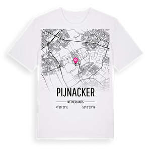 Pijnacker karta t-shirt – ekologisk bomull t-shirt från Pinshirt