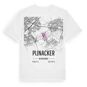 Pijnacker karta t-shirt – ekologisk bomull t-shirt från Pinshirt