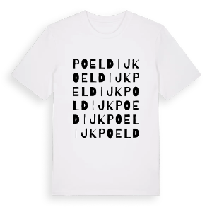 Poeldijk ordlek t-shirt – ekologisk bomull t-shirt från Pinshirt