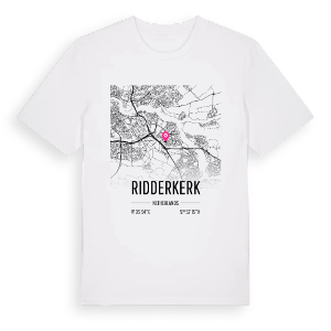 Ridderkerk karta t-shirt – ekologisk bomull t-shirt från Pinshirt