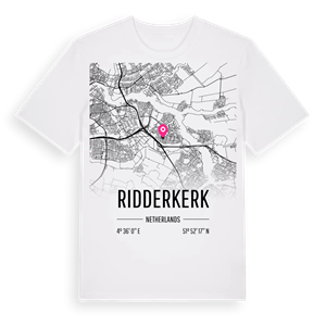 Ridderkerk karta t-shirt – ekologisk bomull t-shirt från Pinshirt