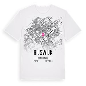 Rijswijk karta t-shirt – ekologisk bomull t-shirt från Pinshirt