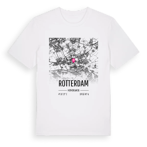 Rotterdam karta t-shirt – ekologisk bomull t-shirt från Pinshirt