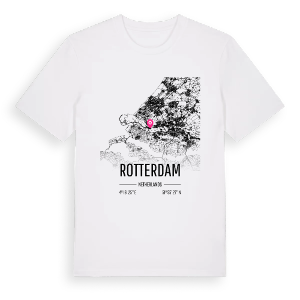 Rotterdam karta t-shirt – ekologisk bomull t-shirt från Pinshirt