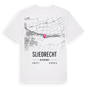 Sliedrecht karta t-shirt – ekologisk bomull t-shirt från Pinshirt