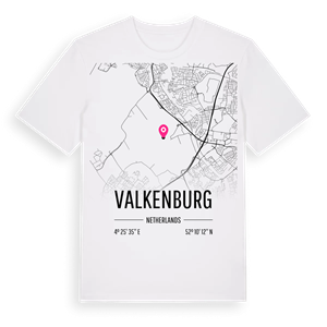 Valkenburg karta t-shirt – ekologisk bomull t-shirt från Pinshirt