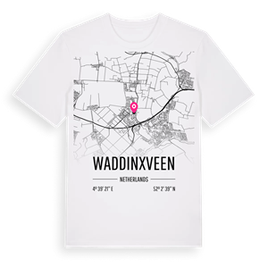 Waddinxveen karta t-shirt – ekologisk bomull t-shirt från Pinshirt