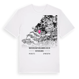 Waterschap Hollandse Delta karta t-shirt – ekologisk bomull t-shirt från Pinshirt