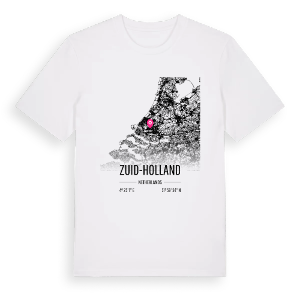 Zuid-Holland karta t-shirt – ekologisk bomull t-shirt från Pinshirt
