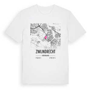 Zwijndrecht karta t-shirt – ekologisk bomull t-shirt från Pinshirt