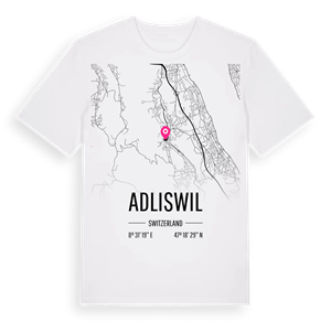 Adliswil karta t-shirt – ekologisk bomull t-shirt från Pinshirt