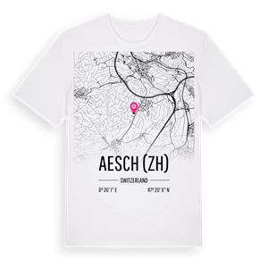 Aesch (ZH) karta t-shirt – ekologisk bomull t-shirt från Pinshirt
