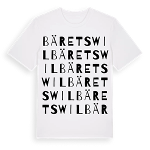 Bäretswil ordlek t-shirt – ekologisk bomull t-shirt från Pinshirt