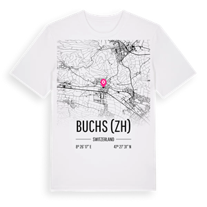 Buchs (ZH) karta t-shirt – ekologisk bomull t-shirt från Pinshirt