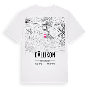 Dällikon karta t-shirt – ekologisk bomull t-shirt från Pinshirt