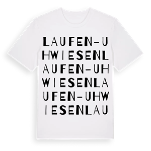 Laufen-Uhwiesen ordlek t-shirt – ekologisk bomull t-shirt från Pinshirt
