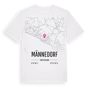 Männedorf karta t-shirt – ekologisk bomull t-shirt från Pinshirt