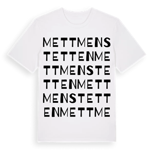 Mettmenstetten ordlek t-shirt – ekologisk bomull t-shirt från Pinshirt