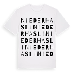 Niederhasli ordlek t-shirt – ekologisk bomull t-shirt från Pinshirt