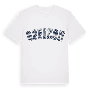 Opfikon college t-shirt – ekologisk bomull t-shirt från Pinshirt