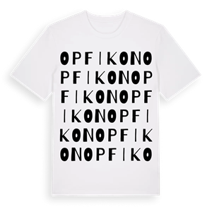 Opfikon ordlek t-shirt – ekologisk bomull t-shirt från Pinshirt