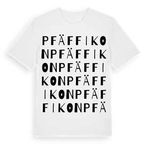 Pfäffikon ordlek t-shirt – ekologisk bomull t-shirt från Pinshirt