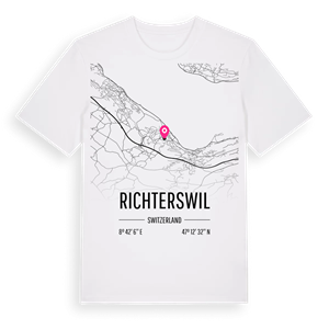 Richterswil karta t-shirt – ekologisk bomull t-shirt från Pinshirt