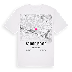 Schöfflisdorf karta t-shirt – ekologisk bomull t-shirt från Pinshirt