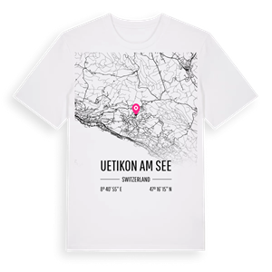 Uetikon am See karta t-shirt – ekologisk bomull t-shirt från Pinshirt