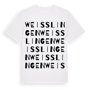 Weisslingen ordlek t-shirt – ekologisk bomull t-shirt från Pinshirt
