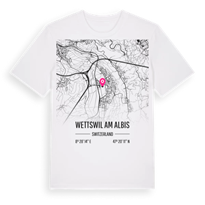 Wettswil am Albis karta t-shirt – ekologisk bomull t-shirt från Pinshirt