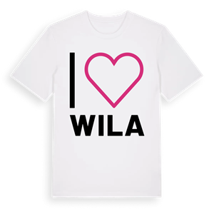 Jag älskar Wila t-shirt stort tryck – ekologisk bomull t-shirt från Pinshirt