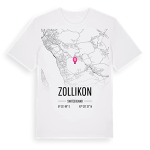 Zollikon karta t-shirt – ekologisk bomull t-shirt från Pinshirt