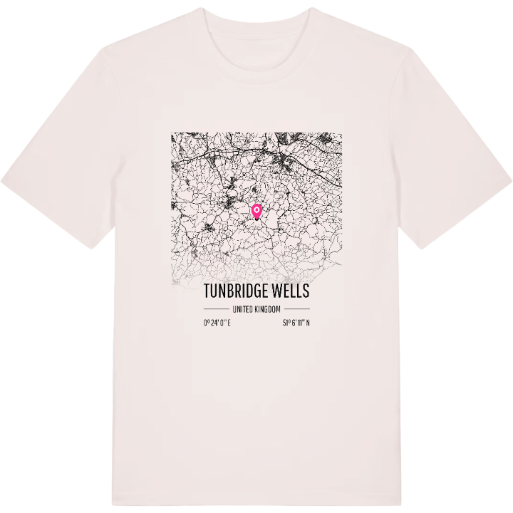 Tunbridge Wells karta t-shirt – t-shirt från PinShirt