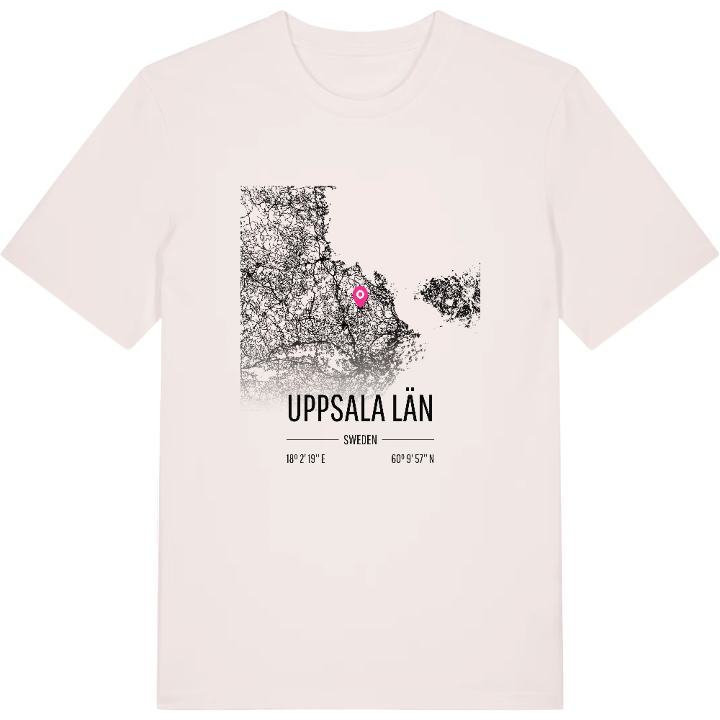 Uppsala län karta t-shirt – t-shirt från PinShirt