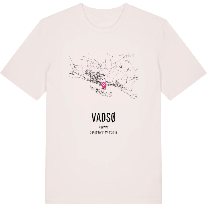 Vadsø karta t-shirt – t-shirt från PinShirt