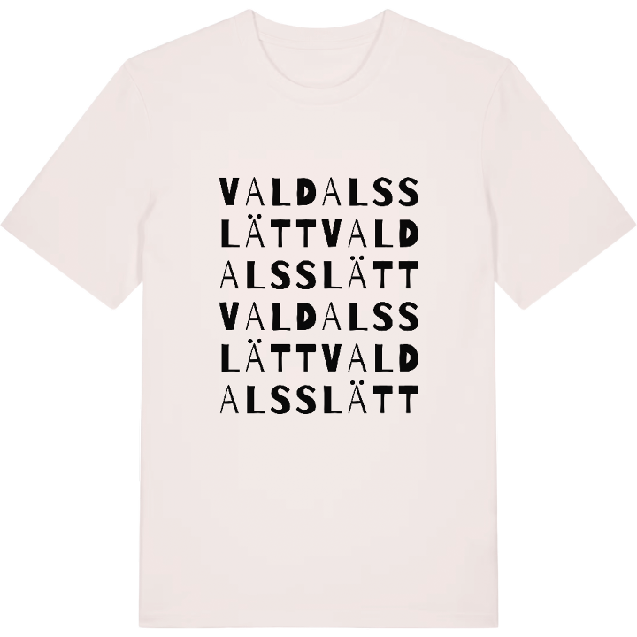 Valdalsslätt ordlek t-shirt – t-shirt från PinShirt