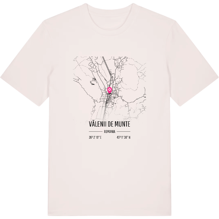 Vălenii de Munte karta t-shirt – t-shirt från PinShirt