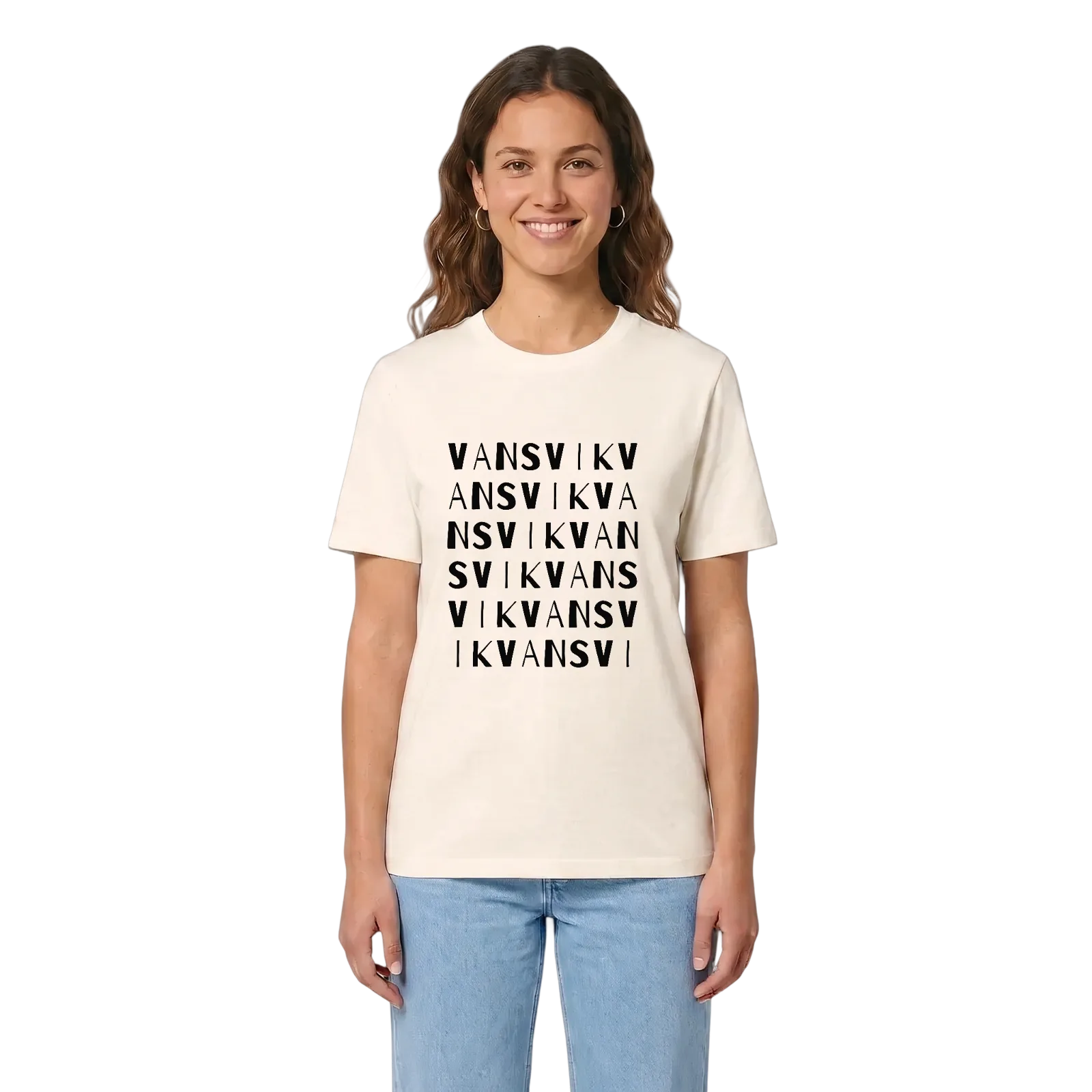 Vansvik ordlek t-shirt – Vintage White, i miljö
