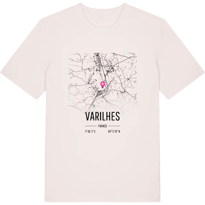 Varilhes karta t-shirt – t-shirt från PinShirt