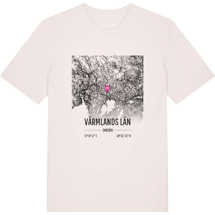Värmlands län karta t-shirt – t-shirt från PinShirt