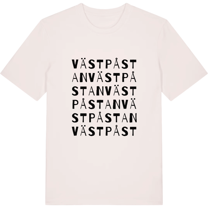 Väst på stan ordlek t-shirt – t-shirt från PinShirt