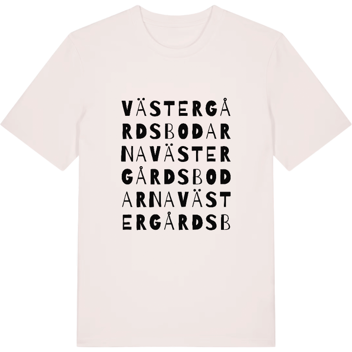 Västergårdsbodarna ordlek t-shirt – t-shirt från PinShirt