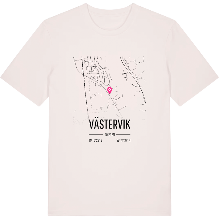 Västervik karta t-shirt – t-shirt från PinShirt