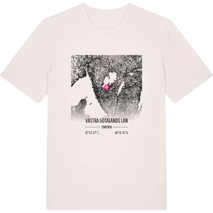 Västra Götalands län karta t-shirt – t-shirt från PinShirt