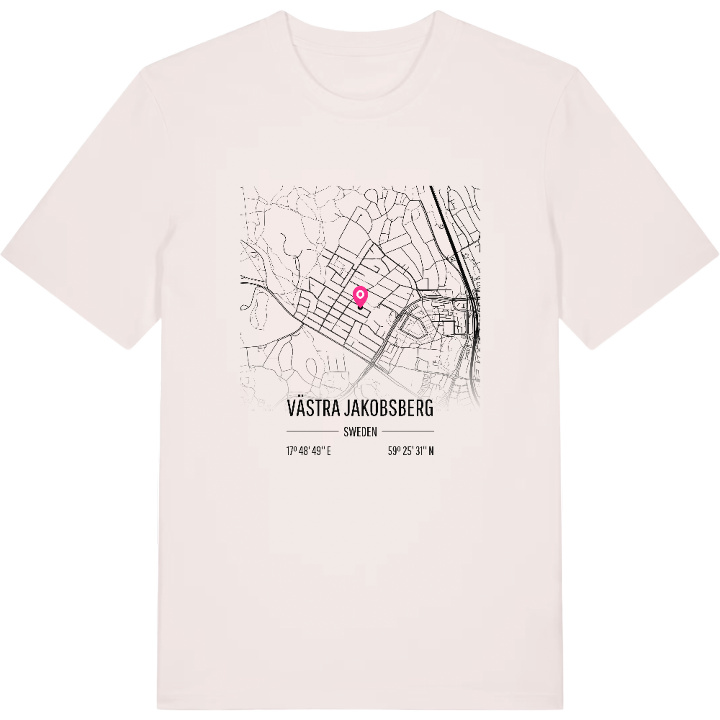 Västra Jakobsberg karta t-shirt – t-shirt från PinShirt