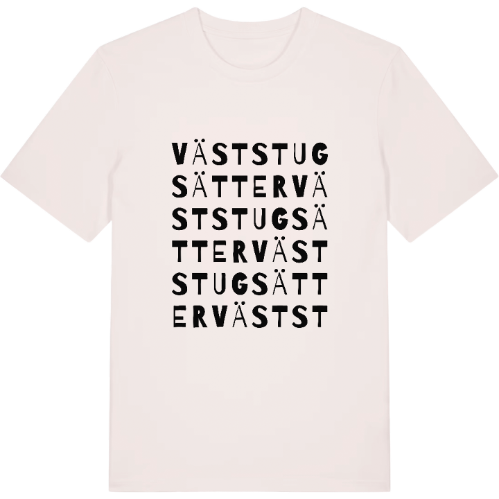 Väststugsätter ordlek t-shirt – t-shirt från PinShirt