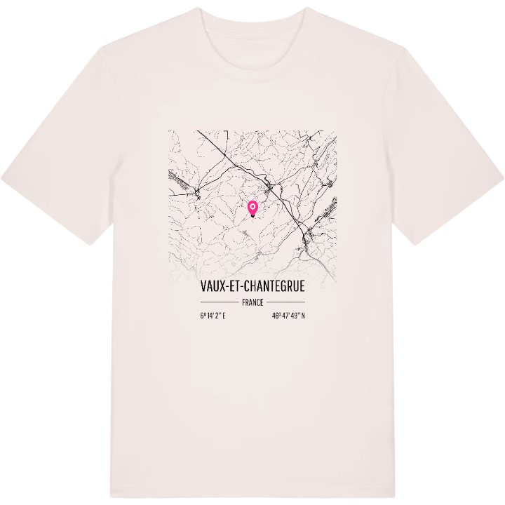 Vaux-et-Chantegrue karta t-shirt – t-shirt från PinShirt